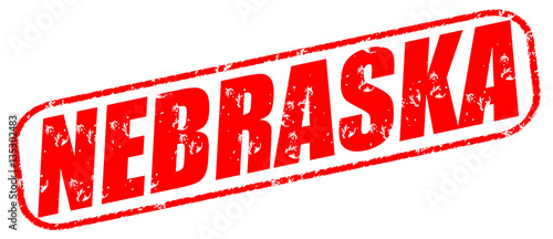 Nebraska on the white background, red illustration