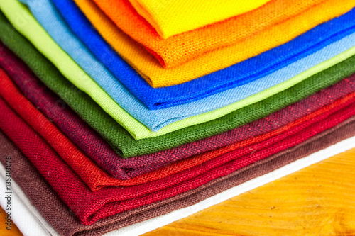 Multi-colored linen napkins