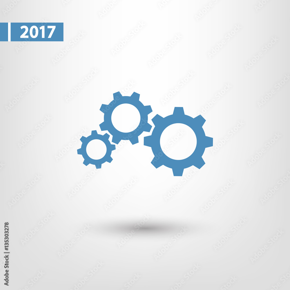 gears icon, vector illustration. Flat design style gears icon, vector illustration. Flat design style