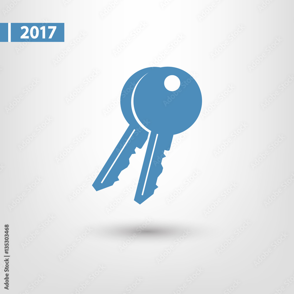 Key icon, vector illustration. Flat design style Key icon, vector illustration. Flat design style