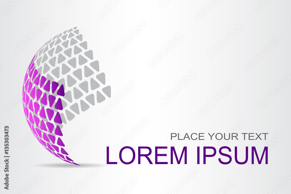 Logo stylized spherical surface with abstract shapes Logo stylized spherical surface with abstract shapes
