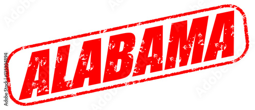 Alabama on the white background, red illustration