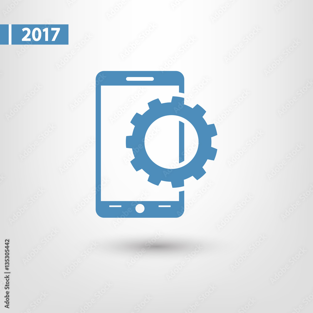 setting parameters, mobile smartphone icon, vector illustration. Flat design style setting parameters, mobile smartphone icon, vector illustration. Flat design style