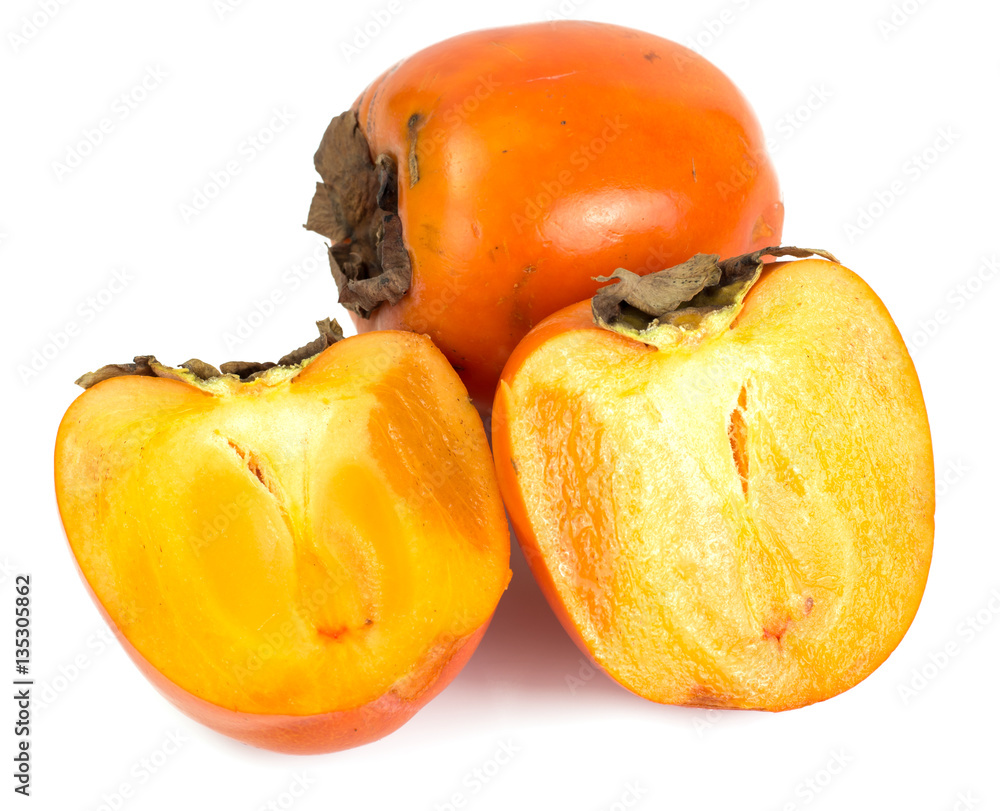Cut orange persimmon