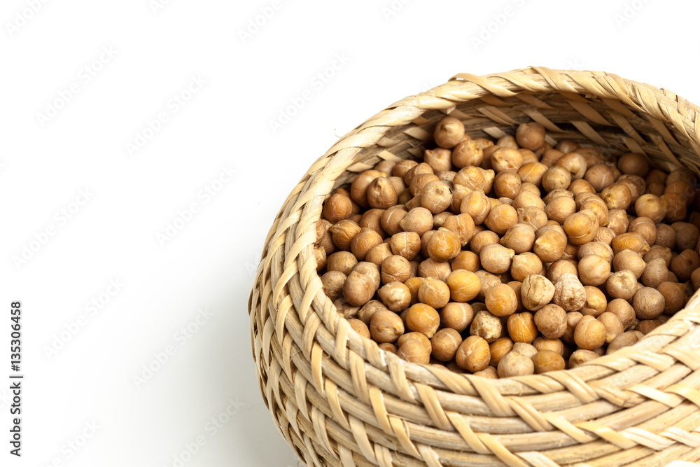 Soybeans isolated on white background