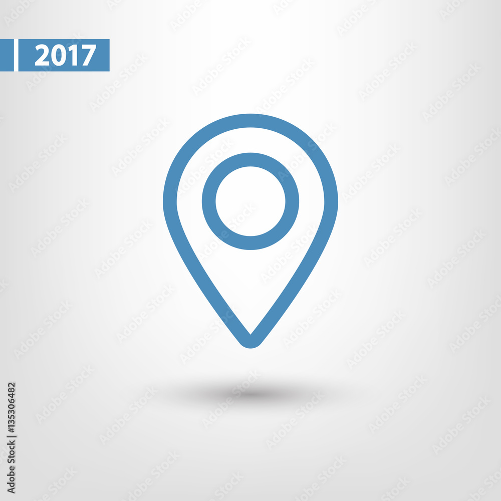 Map pointer flat icon, vector illustration. Flat design style
