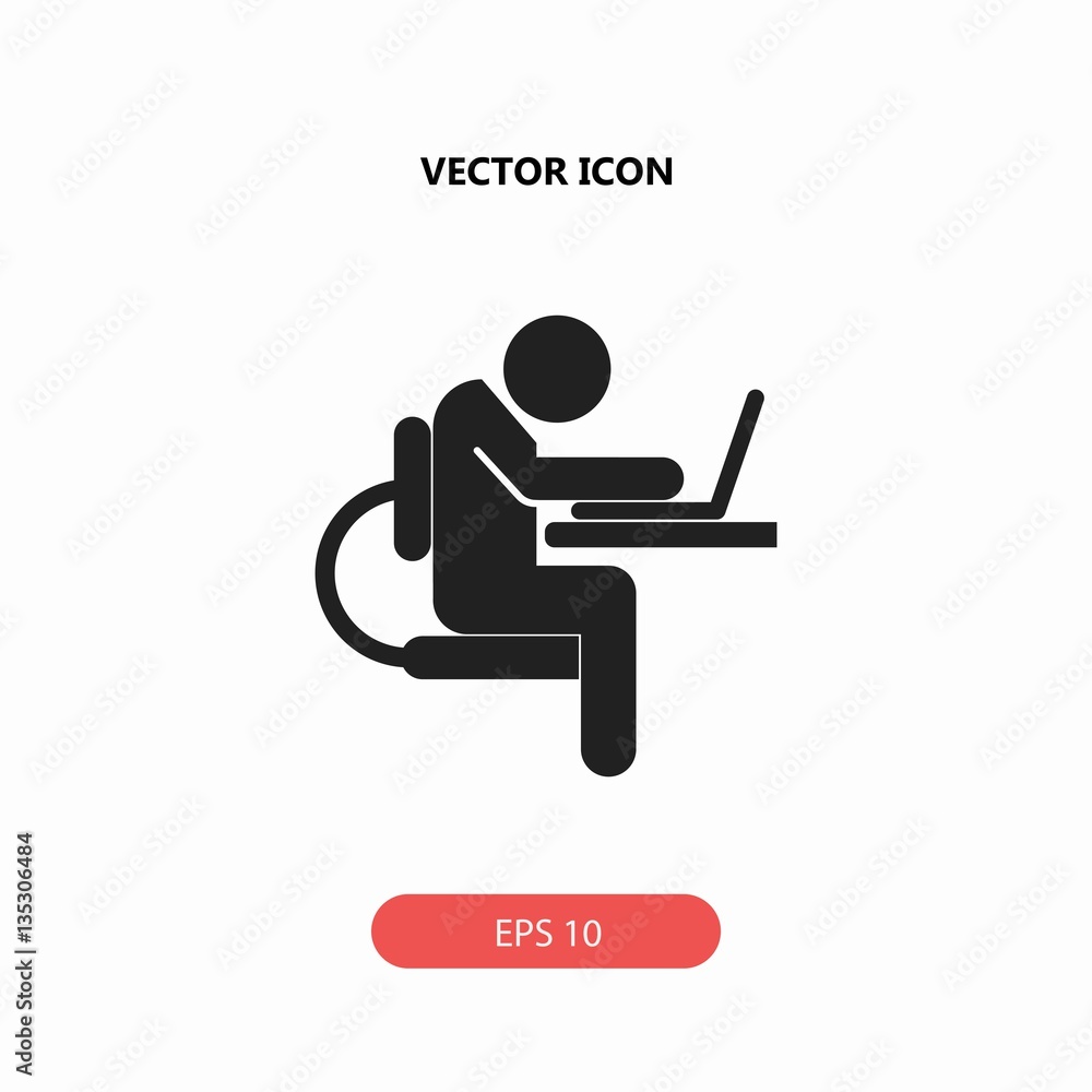 people working on the computer vector icon people working on the computer vector icon