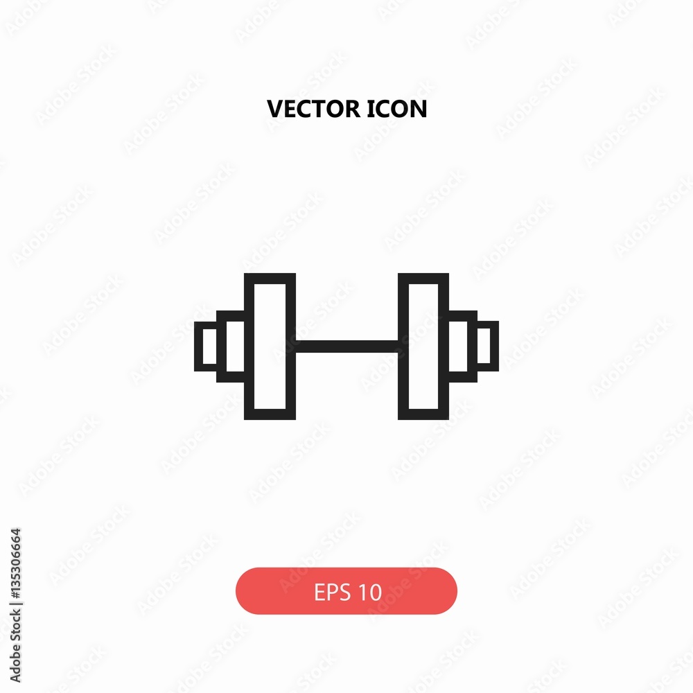 Fototapeta premium gym dumbbell vector icon