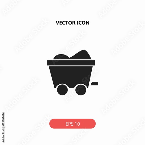 miner carts vector icon