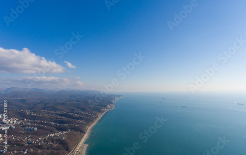 Aerial landscape of coastline. © chocolatefather