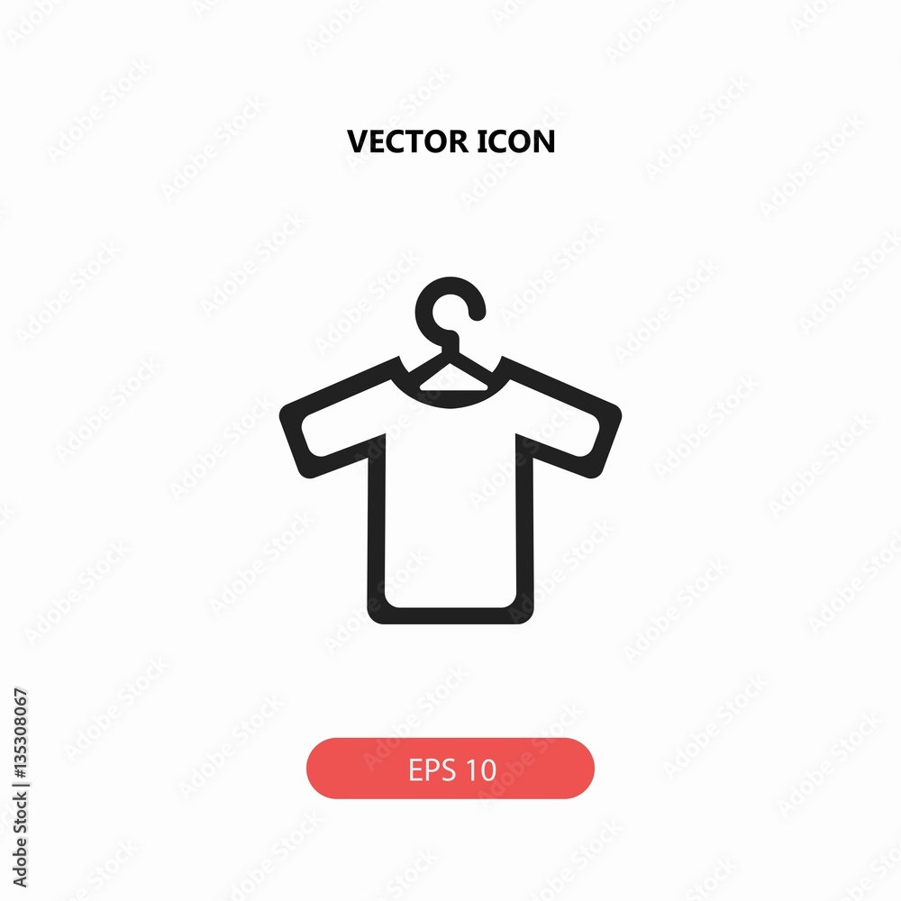 t-shirt with hanger vector icon t-shirt with hanger vector icon