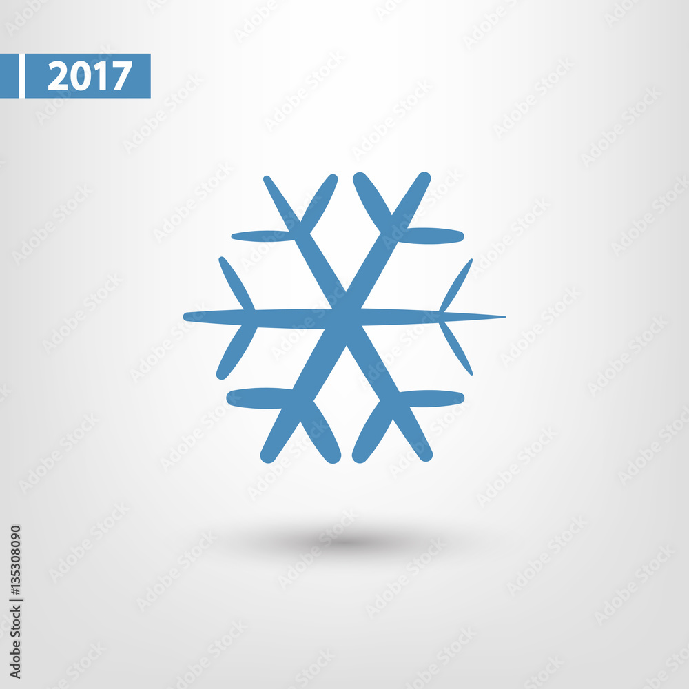 Snowflake icon, vector illustration. Flat design style - obrazy, fototapety, plakaty 