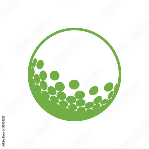 monochrome silhouette with golf ball vector illustration