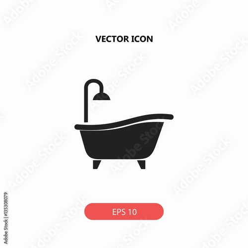 shower head in bathroom vector icon