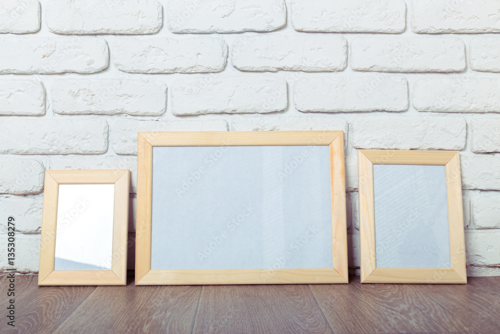 Picture frame on brick wall Picture frame on brick wall
