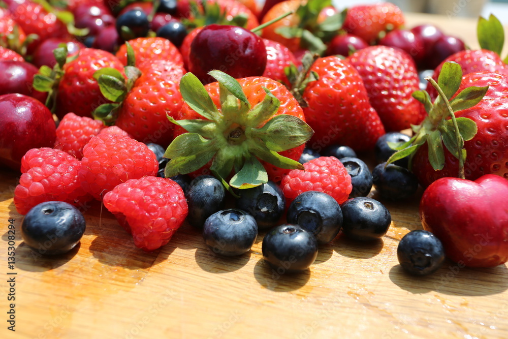 Berries: strawberries, blueberries, raspberries, cherries Berries: strawberries, blueberries, raspberries, cherries
