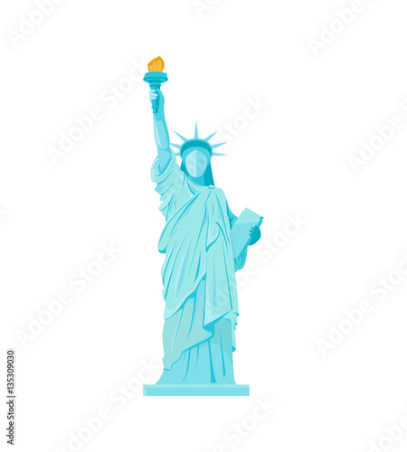 Cartoon Statue of Liberty. Vector