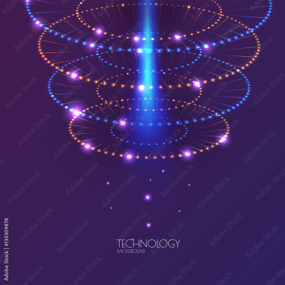 Obraz premium Space light rings. Technology abstract background. Business pres