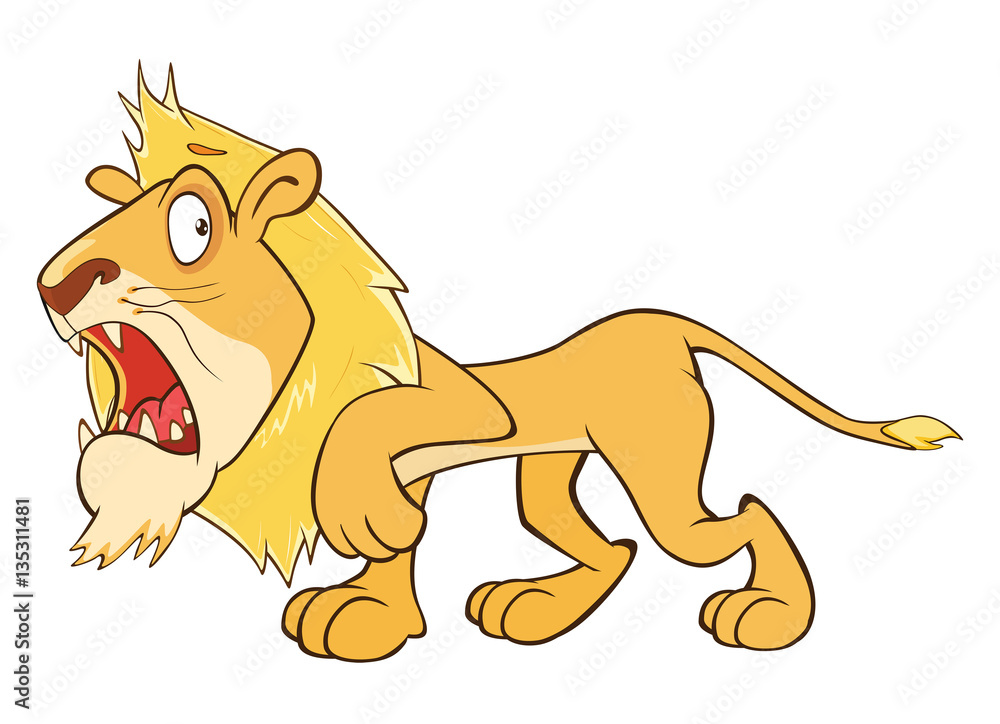 Illustration of a Funny Yellow Lion. Cartoon Character Illustration of a Funny Yellow Lion. Cartoon Character