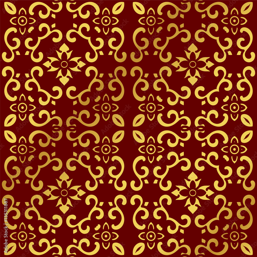 Seamless Golden Chinese Background Spiral Cross Curve Flower Seamless Golden Chinese Background Spiral Cross Curve Flower