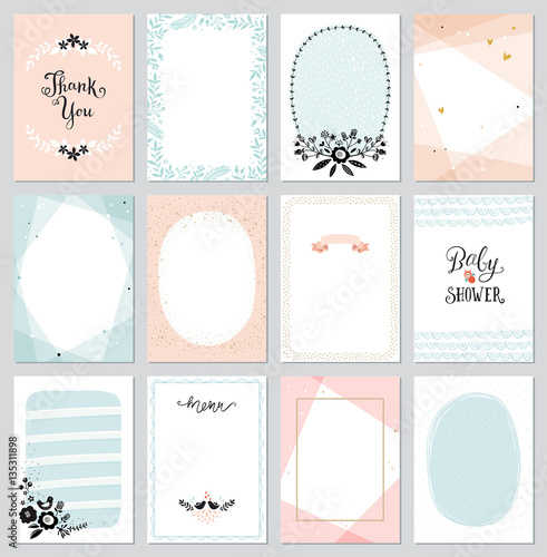 Contemporary universal cards templates.  Design for invitations, posters, placards, brochures and flyers.