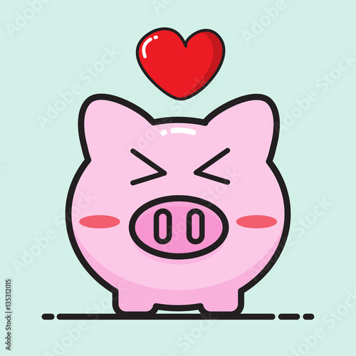 Pig cartoon vector design for valentine day .