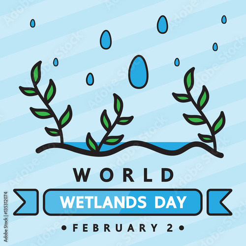 World wetlands day vector design for international day.