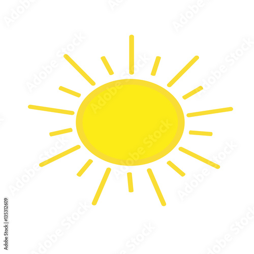 Sun vector icon. Isolated on white background.