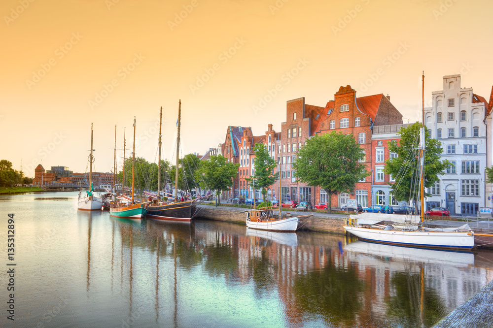 Luebeck at the river trave, Germany
