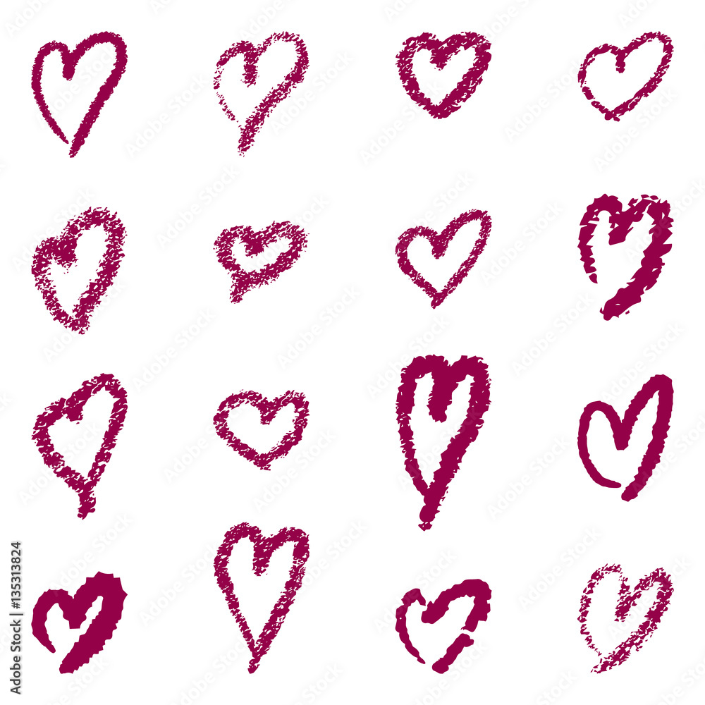 Hand drawn hearts. Design elements for Valentine's day. Hand drawn hearts. Design elements for Valentine's day.