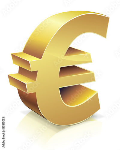 euro en or (reflet)