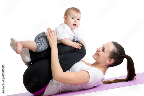 Mother with child boy doing...