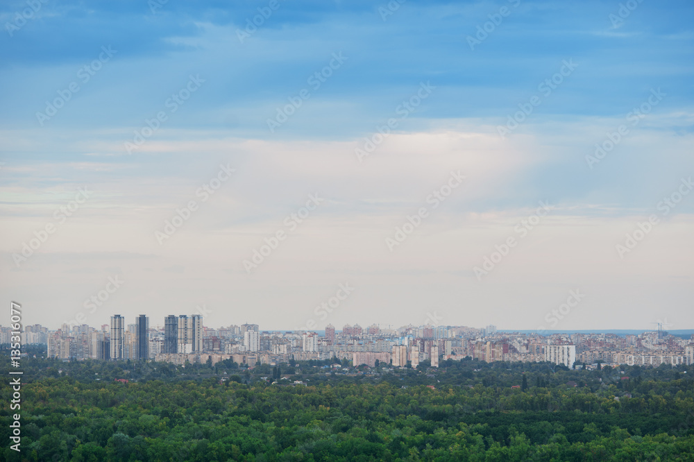 panorama of the city with a bird-eye view