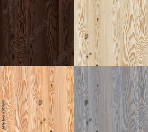 Set of vector wooden texture with natural pattern