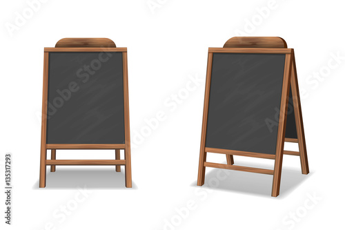 Special menu announcement board. Vector clean restaurant outdoor blackboard background