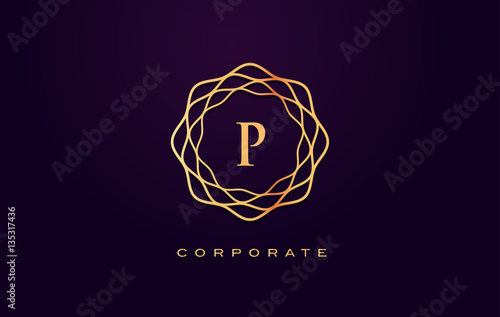 p Luxury Logo. Monogram Letter Design Vector
