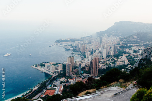 View of Monaco from the grand corniche road  Monaco France