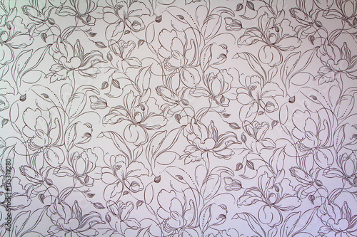Vintage pink damask seamless floral pattern background
