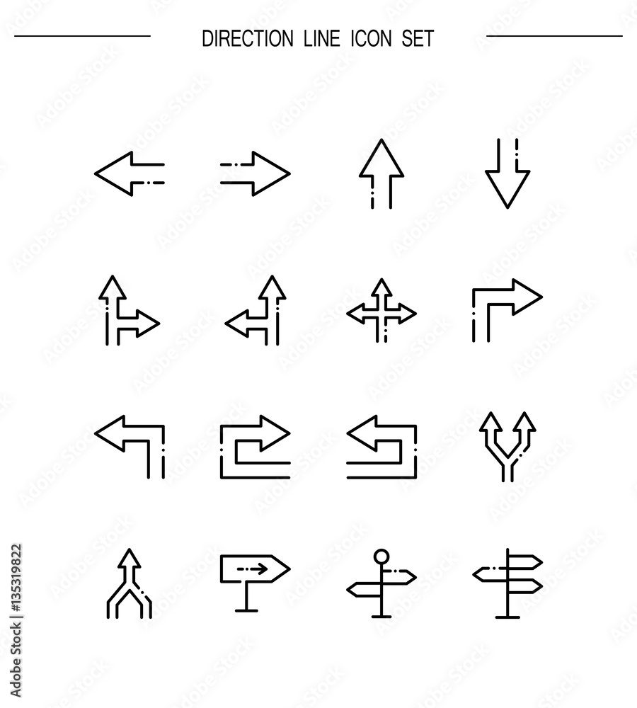 Direction icon set. Direction icon set.