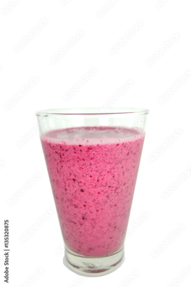 mixed berries with yogurt smoothies on white background mixed berries with yogurt smoothies on white background