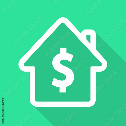 House with dollar sign flat design vector illustration