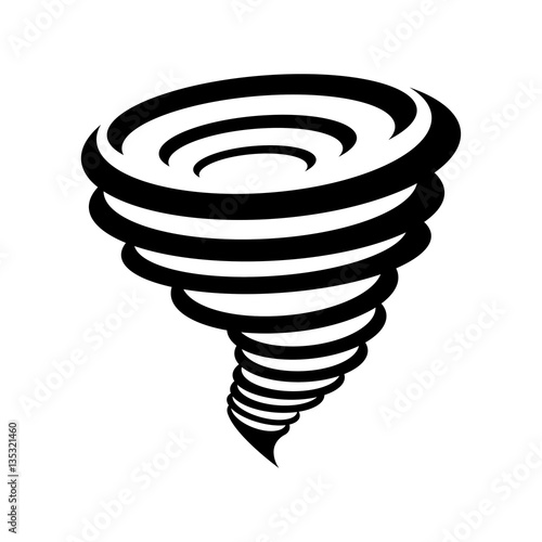 Tornado symbol isolated on yellow background