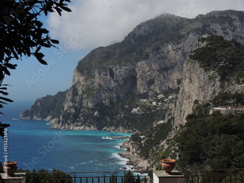 Isola di Capri - panorama dalla strada per i faraglioni photo