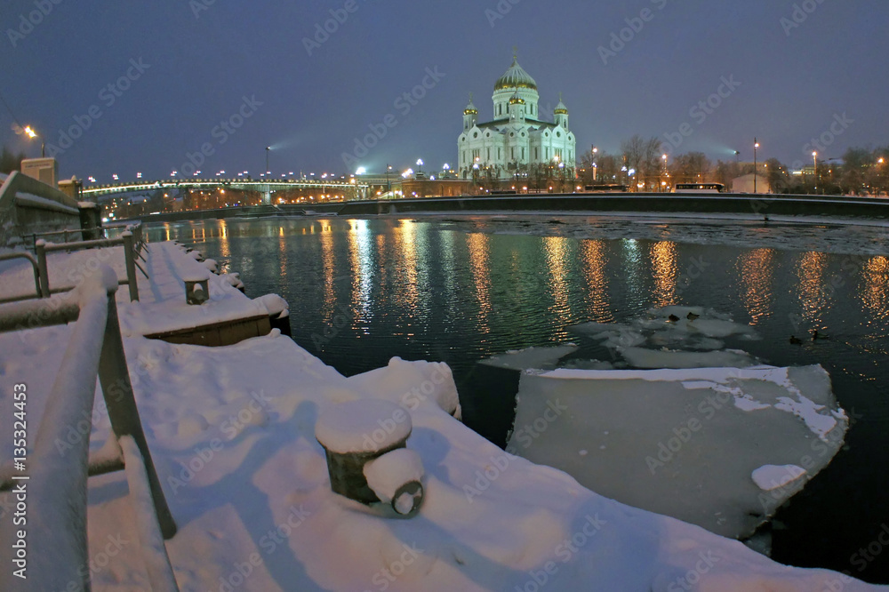 The center of Moscow in the winter