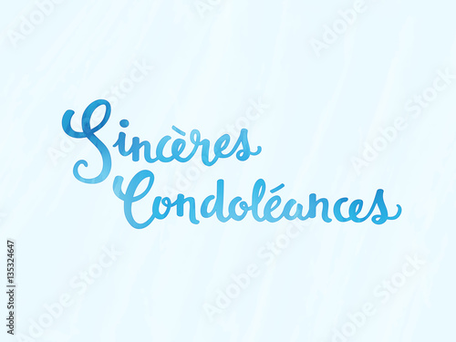 Sincères Condoléances carte aquarelle