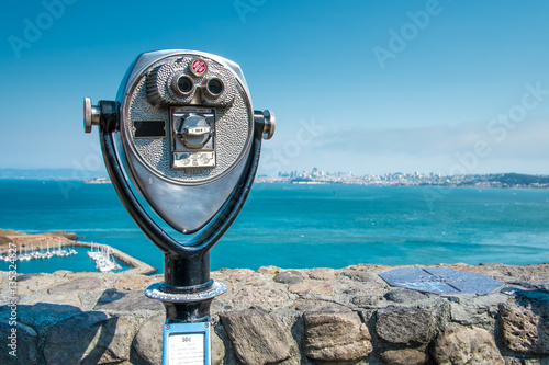 Photography Binocular viewer of San Francisco Bay