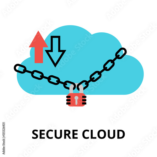Secure cloud icon, for graphic and web design