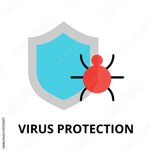Virus protection icon, for graphic and web design