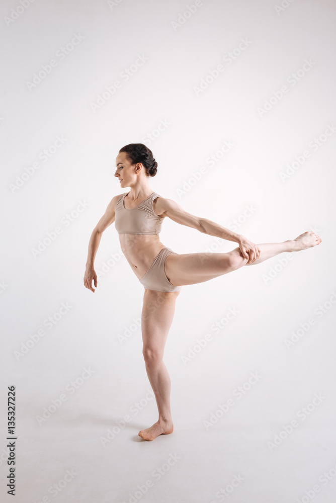 Charismatic young woman performing in the studio Charismatic young woman performing in the studio