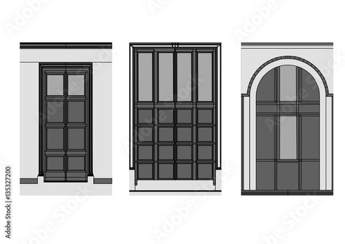doors on white